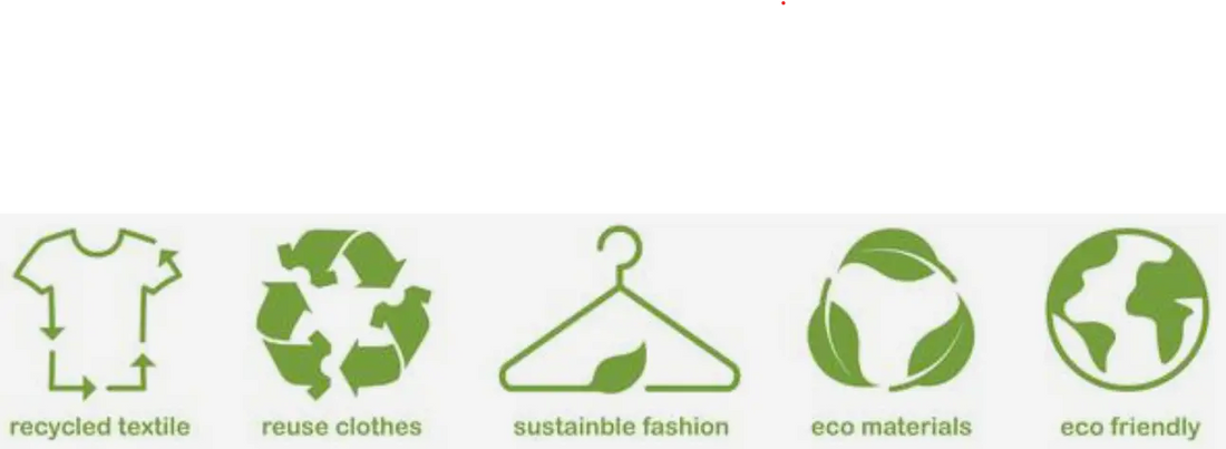 IcÎnes vertes représentant la mode durable, le recyclage textile et les matiÚres éco-responsables.